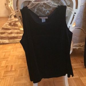 EUC Notations Petite L Black Velvet Tank Top
